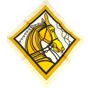 HERMES エルメス カレ45 ROBE DU SOIR ローブ デュ ソワール シルク スカーフ イエロー 管理番号:10273