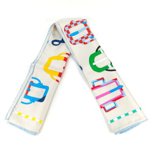 HERMES エルメス カレ70 シルク スカーフ Plumetis プリュムティ モダンバックル グレー 管理番号:10403