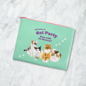 Welcome to Cat Party フラットポーチ サンキューマート公式
