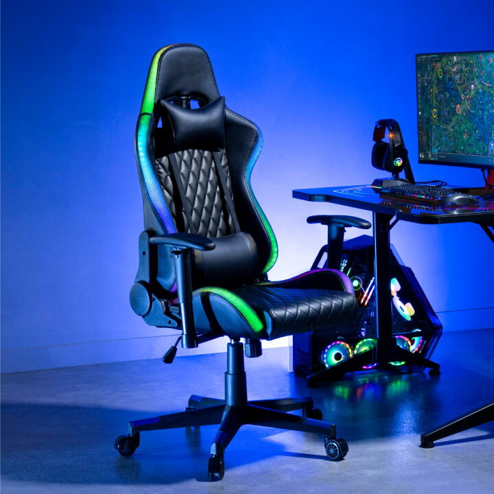 2/14RTGAMING ゲーミングチェア ブラック 椅子 PC用品