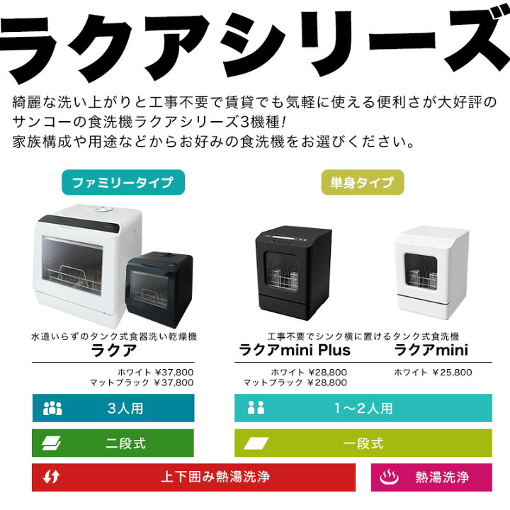 楽天市場】食洗機 工事不要 一人用 二人用 一人暮らし ひとり暮らし 