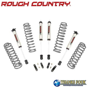 ROUGH COUNTRY ���t�J���g���[2.5�C���`���t�g�A�b�v�L�b�g4�h�A�p V2���m�`���[�u�V���b�N�t��JEEP JK�����O���[ 2007�N�`2018�N