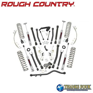 ROUGH COUNTRY ���t�J���g���[X�V���[�Y 6�C���`���t�g�A�b�v�L�b�g���n���h���p �v���~�A��N3�V���b�N�t�� JEEP JK�����O���[ �A�����~�e�b�h 4�h�A 2007�N�`2018�N