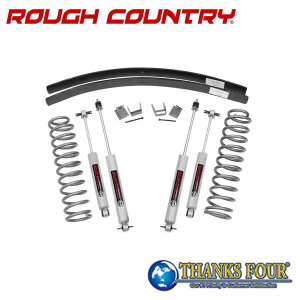ROUGH COUNTRY ラフカントリー3インチリフトアップキットプレミアムN3ショック/増しリーフ付きJEEP XJチェロキー 1984年〜2001年