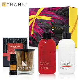 【THANN 公式】アロマ＆ボディケアセット AW《アロマティックウッド》エッセンシャルオイル シャワージェル ボディミルク ー タイ 精油 オイル お洒落 リゾート プチ ギフト プレゼント お返し 誕生日 女性