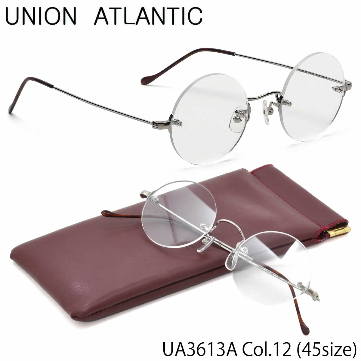 ユニオンアトランティック UNION ATLANTIC メガネ UA3613A 12 45サイズ 日本製 アジアンフィット 丸メガネ UNIONATLANTIC メンズ レディース