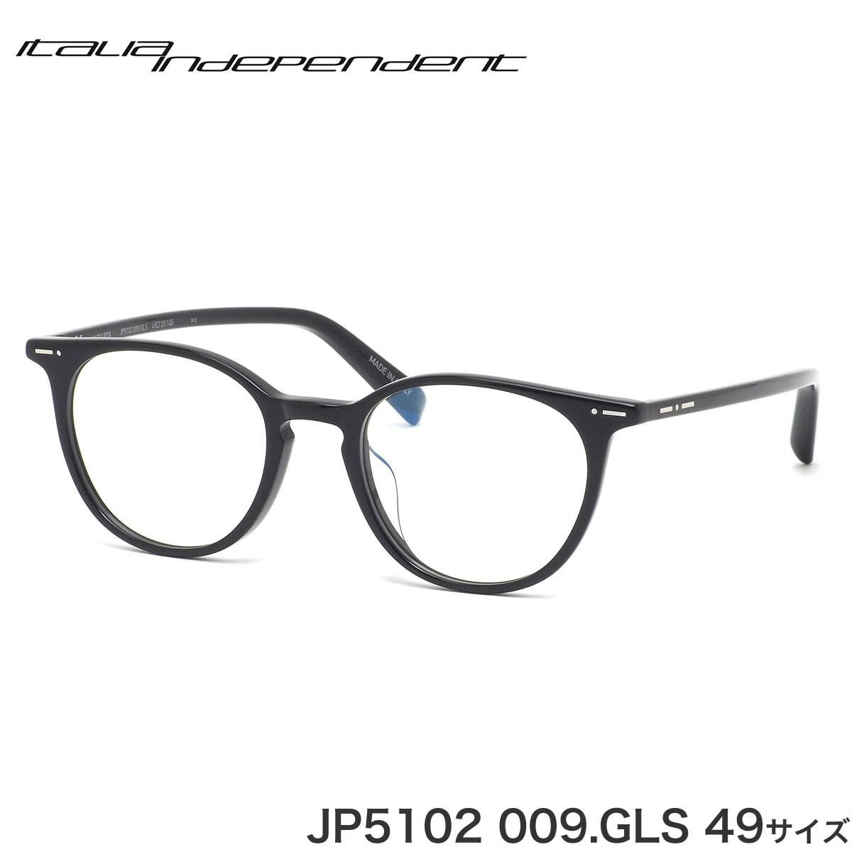 送料無料（沖縄配送） ITALIA INDEPENDENT イタリア インディペンデント ブランド メガネフレーム ブラック 眼鏡  II-JP5102-009-GLS