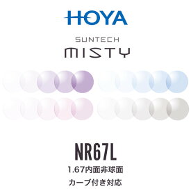 ニュールックスRF1.67 サンテックミスティ 1.67内面非球面 調光レンズ カーブ付き対応 HOYA NULUX RF 1.67 SUNTECH MISTY ホヤ 度付き