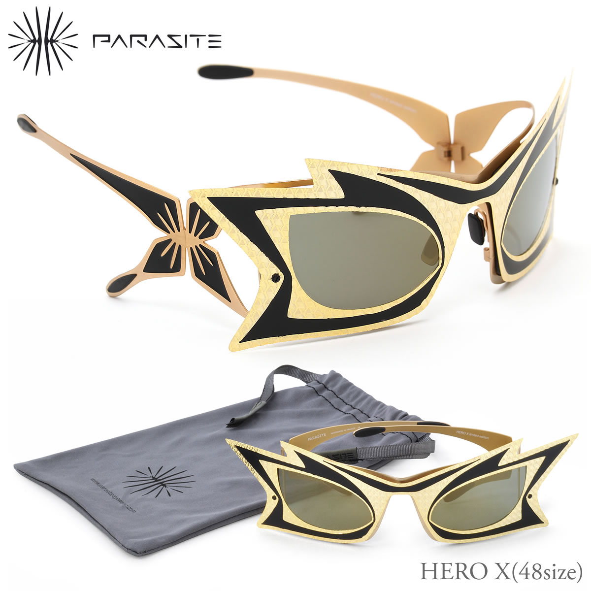 PARASITE パラサイト サングラス <br>HERO X 48サイズ <br>限定生産 ミラー <br>パラサイト PARASITE メンズ レディース