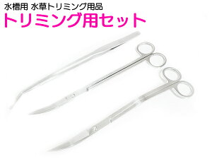 水草用 ステンレス トリミング セット 水槽メンテナンス ピンセット ハサミ 3点セット 水槽 水草レイアウト 水草 植込み 維持【熱帯魚 アクアリウム 水草水槽 トリミング メンテナンス レイ