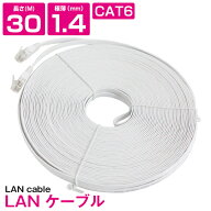 [ 30m ] LANケーブル CAT6 カテゴリー6 フラットケーブル 3000cm パソコン インターネット PC TV テレビ …
