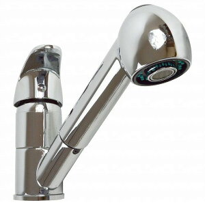 伸縮 ハンド ノズル シャワーヘッド 水道 蛇口 シングルレバー 混合水栓 洗面台 キッチン 取付ホース付き リフォーム 温冷水