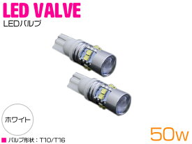 CREE製 プロジェクター LED T10/T16 ウェッジ球 50W 12V/24V ホワイト 白 2個セット 【バックランプ バックライト スモールライト スモールランプ ライト バルブ LEDバルブ 交換球 CREE】