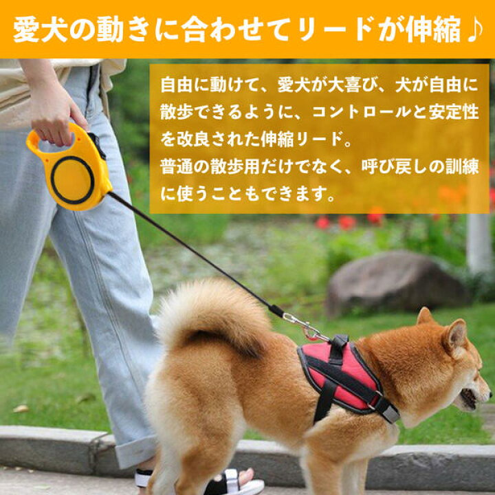 楽天市場 犬用伸縮リード 長さ 3m 3メートル 耐荷重10kg 自動巻き取り 小型 超小型犬用 イエロー 黄色 犬 散歩用 小型犬 超小型犬 中型犬 カラフル 可愛い コンパクト ペット用品 ペットグッズ 犬用品 散歩グッズ 散歩用リード 自動巻取りリード ペットリード ペット