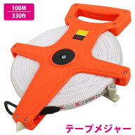 100m 1個 テープメジャー 巻尺 両面目盛り付 コンパクト 距離測定器 ライン引き 運動会 体育祭 部活 計測…
