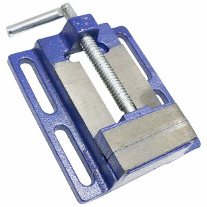 【開口 幅80mm 】ベタバイス 3インチ 卓上 万力 固定 工具 クランプ テーブル マシン バイス ボール盤 切削 接着 小型 青 3寸