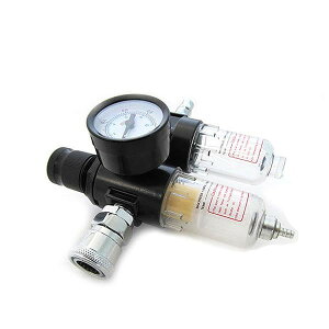 エアーレギュレーター ルブリケーター 1/4カプラー 圧力計 エアレギュレーター 圧縮調整 エアーフィルター 水滴除去 水抜き