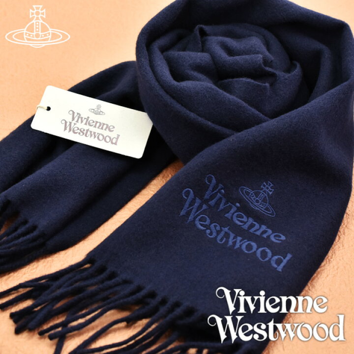 楽天市場 最大00円offクーポン 11 22 00 11 27 1 59 Vivienne Westwood ヴィヴィアンウエストウッド メンズ レディース ネイビーブルー マフラー ストール 無地 こだわり文房具のアーティクル