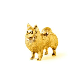 【※要 発送期間 約1〜3ヶ月】 ジャーマンスピッツ 22ct ゴールドプレート イギリス製 アート ドッグ フィギュア コレクション 英国製 犬 グッズ