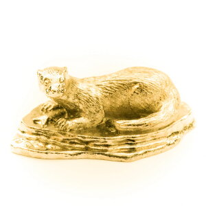 【※要 発送期間 約1〜3ヶ月】 カワウソ 22ct ゴールドプレート イギリス製 アニマル アート フィギュア コレクション 英国製 犬 グッズ
