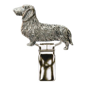 【※要 発送期間 約1〜3ヶ月】 ダックスフンド（ワイヤー） イギリス製 アート ドッグ ショー リング クリップ コレクション 英国製 犬 グッズ