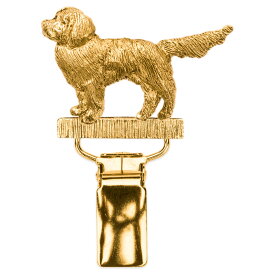 【※要 発送期間 約1〜3ヶ月】 ノヴァスコシアダックトーリングレトリバー イギリス製 22ct ゴールドプレート アート ドッグ ショー リング クリップ 英国製 犬 グッズ