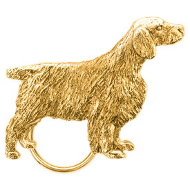 【※要 発送期間 約1〜3ヶ月】 ウェルシュスプリンガースパニエル イギリス製 22ct ゴールドプレート アート ドッグ スペクタクルホルダー ( メガネホルダー 眼鏡ホルダー めがねホルダー グラスホルダー ) 英国製 犬 グッズ