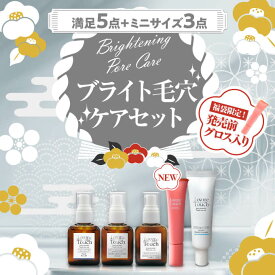【福袋】Lov me Touch ラブミータッチ ブライト毛穴ケアセット満足5点＋ミニサイズ3点 新商品入り 福袋 選べる スキンケア トラベル 化粧品 化粧水 美容液 乳液 洗顔 リップ コスメ 保湿 セット 乾燥 敏感肌 福袋 ギフト プレゼント 化粧品 上原恵理