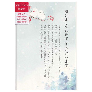 年賀状じまいはがき シマエナガ2匹 3枚入 KE-98 ACTIVE 15個までメール便可能 M在庫-2-C2