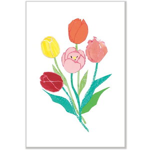 tomocolla春柄ポストカード チューリップ 1枚入り PM-56h ACTIVE 30個までメール便可能 M在庫-2-C2