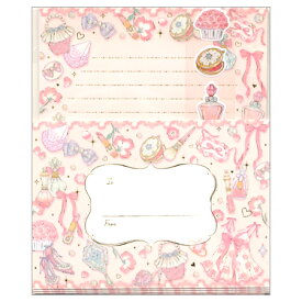 たけいみきレターセット フェミニンコスメ 便箋8枚＆封筒4枚 LS-15695 ※6冊までネコポス便可能 ClothesPin M在庫-2-D1