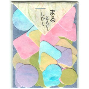 かたちいろいろ貼り絵用和紙 まるさんかくしかく 61 メール便可能 富美堂
