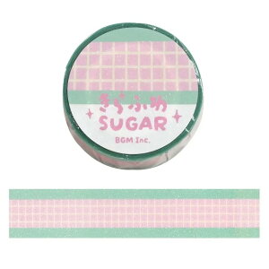 ふわきらシュガー マスキングテープ チェック イチゴソーダ 20mm幅 BM-KD004 BGM 24個までメール便可能 M在庫-2
