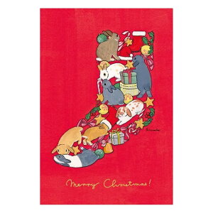 森山標子クリスマスポストカード 靴下 1枚入 CMP-422 ACTIVE 30枚までメール便可能 M在庫-2-C2