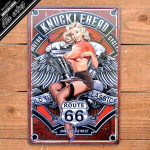 アメリカン雑貨 サインプレート ブリキ看板 ルート66 ピンナップガール ガレージ インテリア アメリカンヴィンテージ バイク 車 カリフォルニア ダイナー