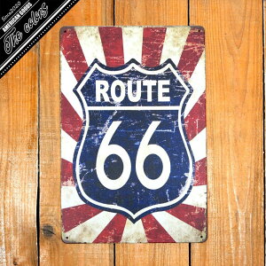 アメリカン雑貨 サインプレート ブリキ看板 USA ルート66 HISTORIC ROUTE66 アメリカンバイク アメリカンクラシック ガレージ GARAGE インテリア アメリカンヴィンテージ BIKE 車