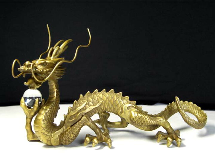 楽天市場】本水晶玉付 皇帝龍（銅製）＜風水グッズ・開運グッズ・幸運 