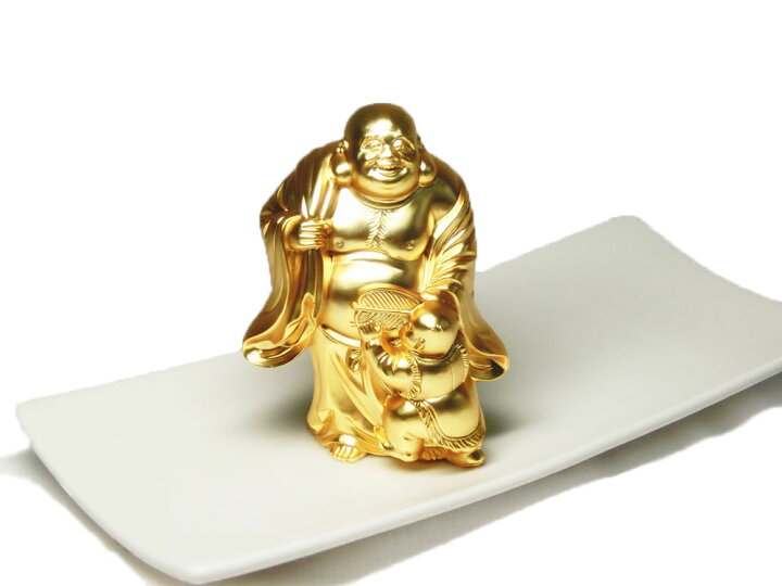 楽天市場】【予約販売中】 好運呼び込む 純金メッキ 布袋尊 ( 化粧箱入 