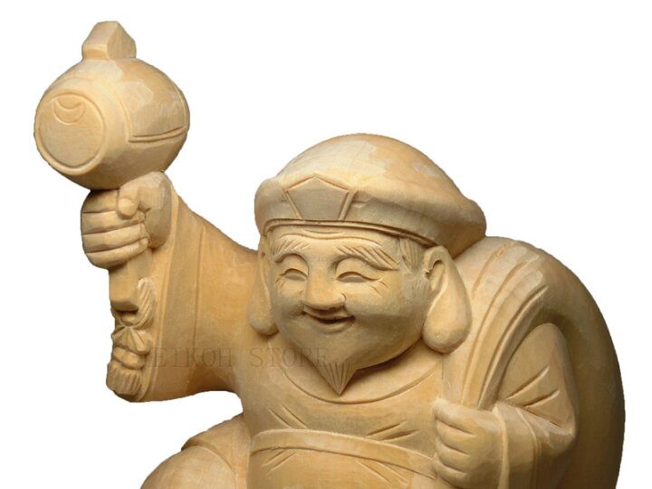 楽天市場】天然 ひのき彫り 三俵 大黒天像 (高さ約21cm)＜仏像・開運 