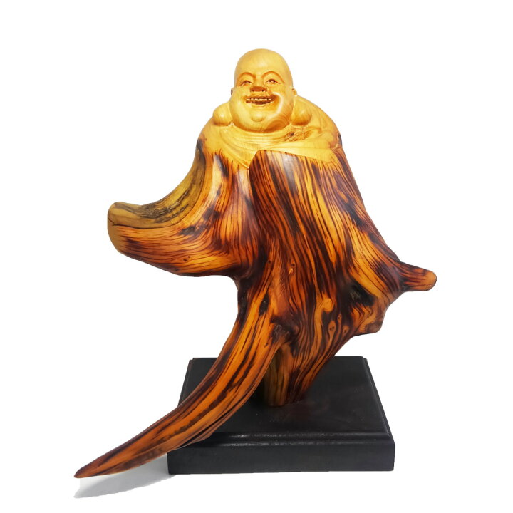 楽天市場】【現品限り】天然 崖柏木 彫り 布袋像 B（高さ約28.5cm 