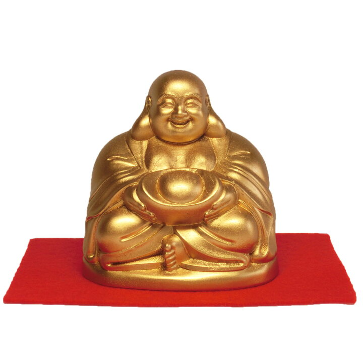 楽天市場】天然 柘植 彫り 金色 布袋像 （高さ約7.0cm) 桐箱 入り 