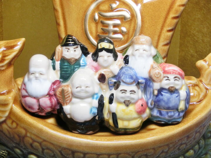 楽天市場】日本製 ☆ 開運 七福神 宝船 (陶器製)高さ約16.5cm ☆ 金 