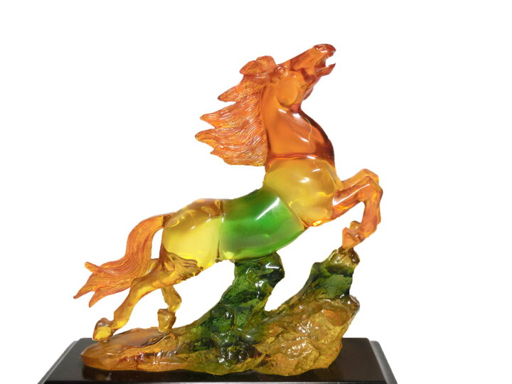 楽天市場】【現品限り】 瑠璃色 翔昇馬 (高さ約24.0cm) 樹脂製 ＜風水 