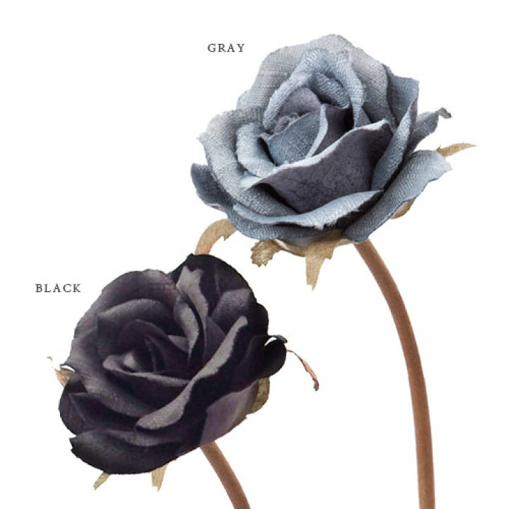 楽天市場】造花 ソフト ヘンプ ローズ ショート （グレー / ブラック  