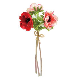 造花 アネモネ バンドル (レッドピンク） 全長27cm 造花 花束 枯れない 室内用 インテリア ディスプレイ