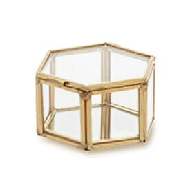 BRASS FRAME ガラスコンパクトケース ≪へクスS≫ ブラス フレーム 小物入れ ディスプレイ