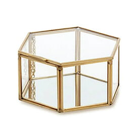 BRASS FRAME ガラスコンパクトケース ≪へクスM≫ ブラス フレーム 小物入れ ディスプレイ