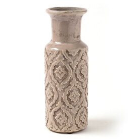 Ceramic Vase フラワーベース ≪グレー≫ セラミック製 φ10cm×H26cm 花器 花瓶 アンティーク調