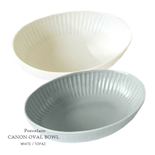 楽天市場】Porcelain カノン オーバルボウル （ホワイト / トパーズ