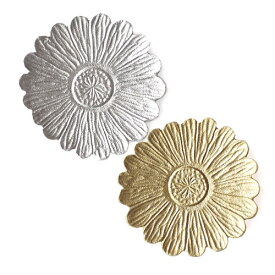 ALUMINIUM FLOWER フラワー トレイ 《ガーベラ》 アンティーク ソーサー 小皿（ゴールド / シルバー ） 花 【メール便可220円】
